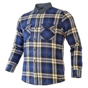 AMNESIA Rugged Lumberjack Workwear Grunge‎ Cottagecore Flannel Shirt Elbow Patch